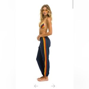 Aviator Nation Navy 5 Stripe Sweat Pants
